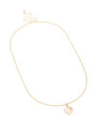 Gold Winged Heart Pendant Necklace - link has visual effect only