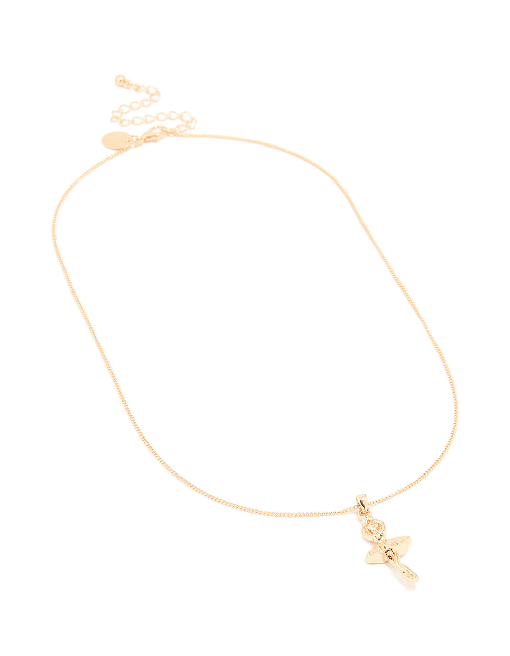 Gold Ballerina Pendant Necklace