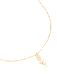 Gold Mini Rose Pendant Necklace - link has visual effect only