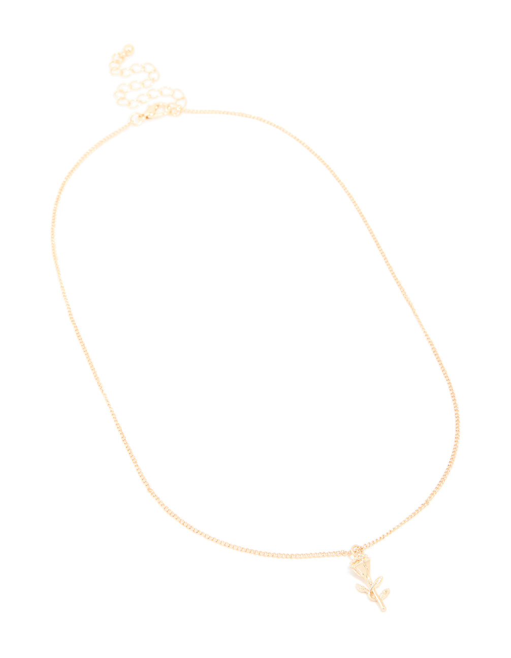 Gold Mini Rose Pendant Necklace