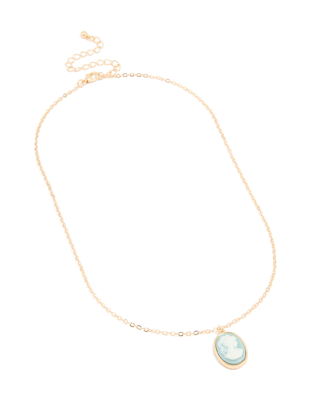 Gold Round Face Pendant Necklace