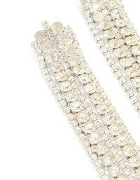 Silver Diamante Cup Chain Mixed Length Drop Earrings - link has visual effect only