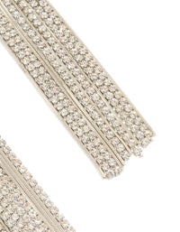 Silver Diamante Knotted Tassel Earrings - link has visual effect only