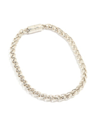 Silver Thick Magnetic Clasp Spiga Necklace - link has visual effect only