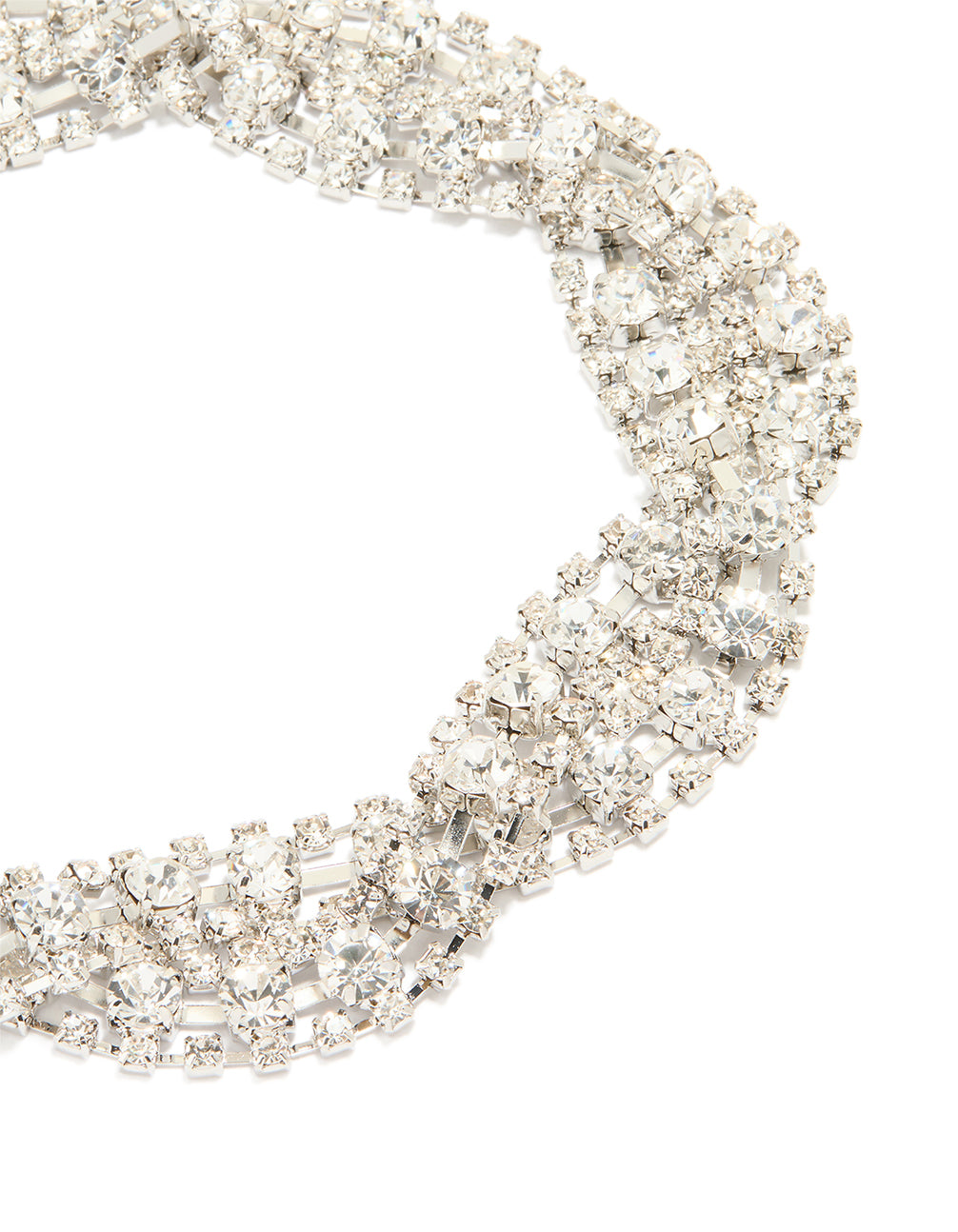 Silver Diamante Crossover Choker Necklace