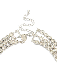 Silver Diamante Cup Chain Layered Necklace - link has visual effect only