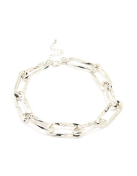 Silver Organic Paperclip Chain Necklace - link has visual effect only