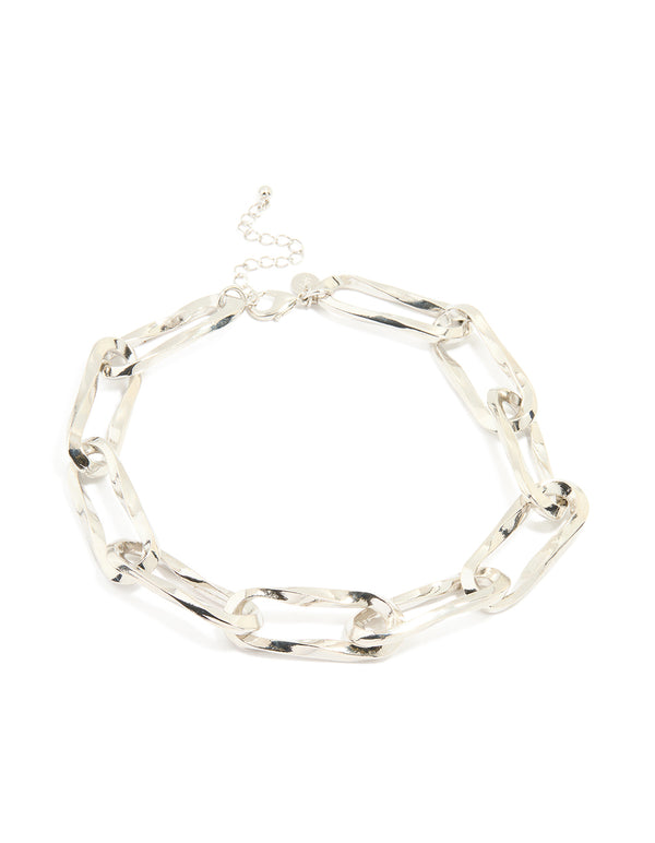 Silver Organic Paperclip Chain Necklace