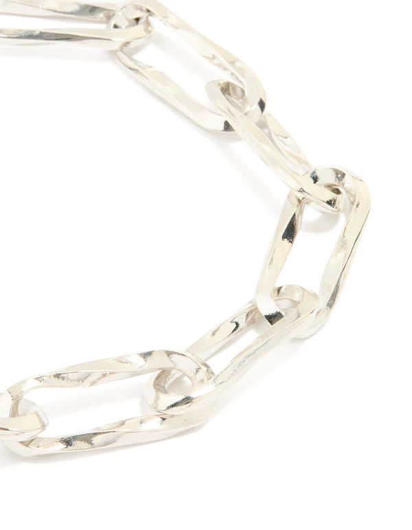 Silver Organic Paperclip Chain Necklace