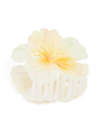 Iridescent Yellow Pearlised Hibiscus Claw Clip - link has visual effect only