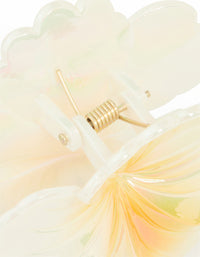 Iridescent Yellow Pearlised Hibiscus Claw Clip - link has visual effect only