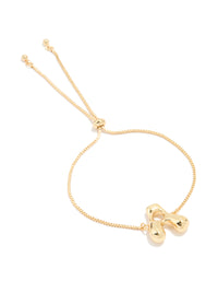 Gold Plated Bubble Letter A Toggle Bracelet - link has visual effect only