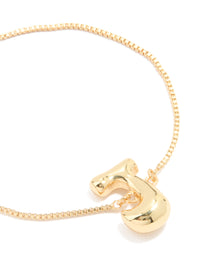 Gold Plated Bubble Letter J Toggle Bracelet - link has visual effect only