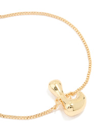 Gold Plated Bubble Letter L Toggle Bracelet - link has visual effect only