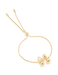Gold Plated Bubble Letter M Toggle Bracelet - link has visual effect only