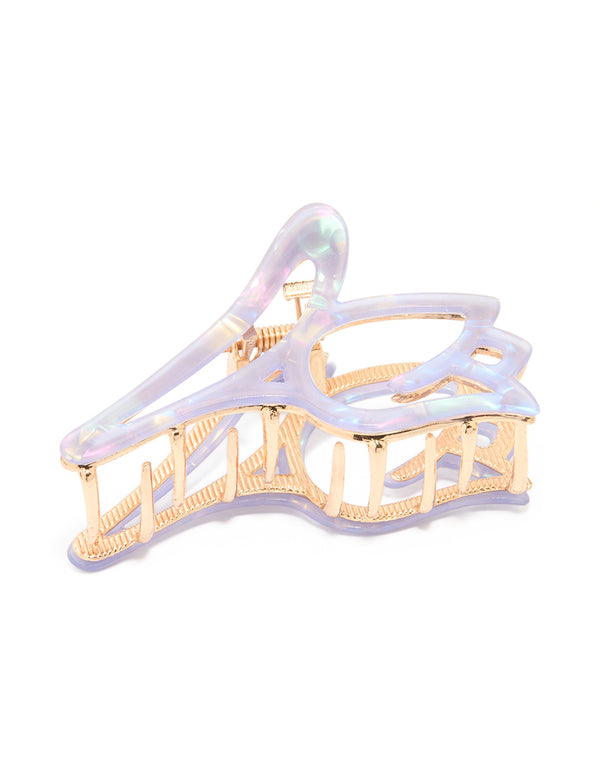 Gold Acrylic Edge Tulip Claw Clip