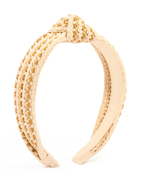 Raffia Fabric Weave Knot Headband