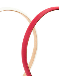 Red & White Narrow Fabric Headbands 2-Pack - link has visual effect only