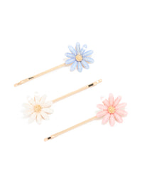 Gold Daisy Facet Hair Clips 3-Pack - link has visual effect only
