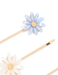 Gold Daisy Facet Hair Clips 3-Pack - link has visual effect only