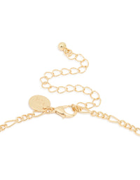 Gold Plated Figaro Horn Cross Necklace - link has visual effect only