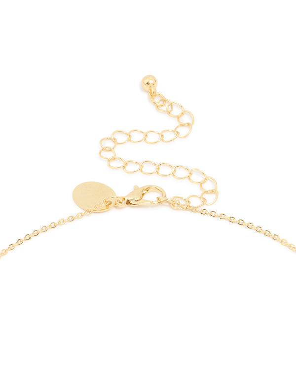 Gold Plated Cross & Fish Pendant Necklace