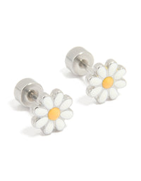 Kids Surgical Steel Daisy Flat Back Earrings - link has visual effect only