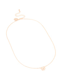 Rose Gold Plated Cubic Zirconia Flower Pendant Necklace - link has visual effect only