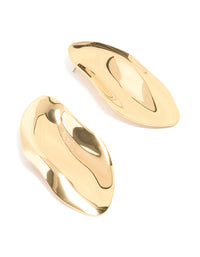 Gold Plated Large Oval Wrapped Organic Earrings - link has visual effect only
