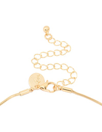 Gold Plated Snake Chain Small Oval Pendant Necklace - link has visual effect only