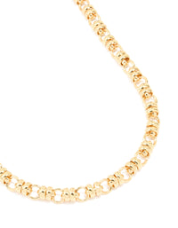 Gold Plated Fancy Flower Beaded Chain Necklace - link has visual effect only