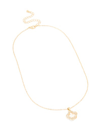 Gold Plated Diamante Outline Flower Pendant Necklace - link has visual effect only