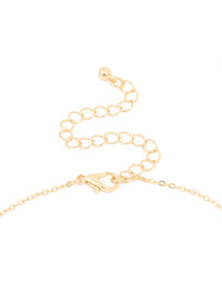 Gold Plated Diamante Outline Flower Pendant Necklace - link has visual effect only