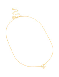 Gold Plated Cubic Zirconia Inlay Clover Necklace - link has visual effect only