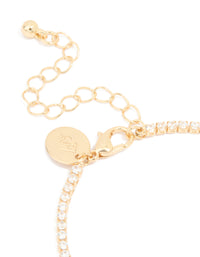 Gold Plated Cubic Zirconia Dainty Tennis Bracelet - link has visual effect only