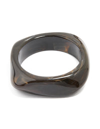 Black Acrylic Marble Square & Oval Bangle - link has visual effect only