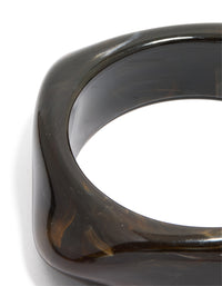 Black Acrylic Marble Square & Oval Bangle - link has visual effect only