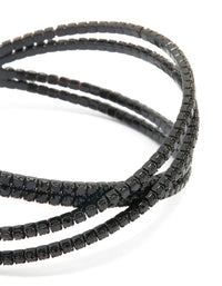 Black Coated Metal Diamante Pavé Wrap Wrist Cuff - link has visual effect only