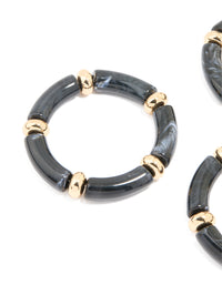 Black Acrylic Stretch Bracelets 3-Pack - link has visual effect only