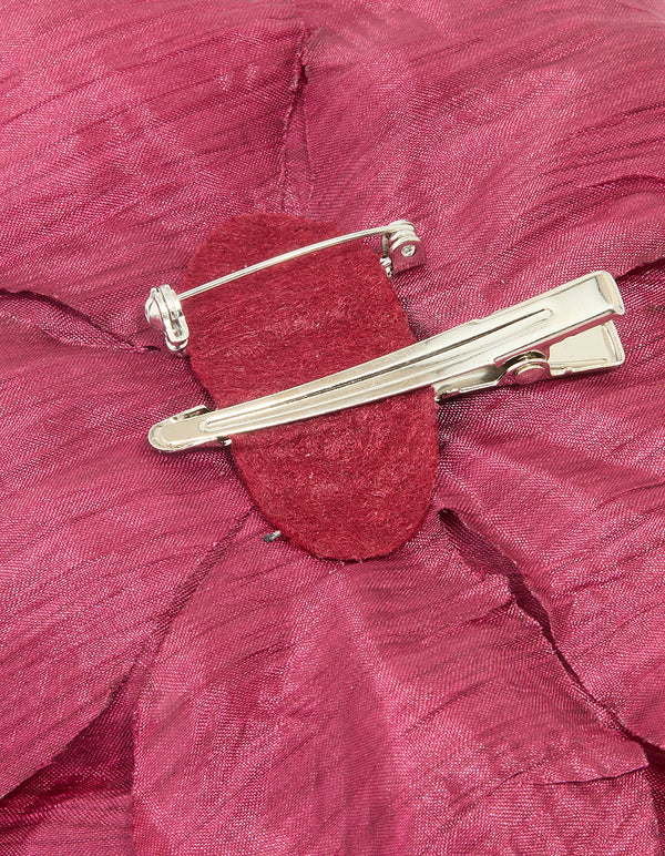 Red Large Fabric Poppy Flower Corsage Brooch