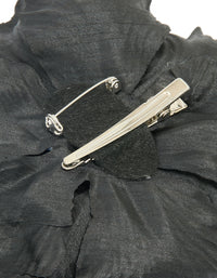 Black Large Fabric Poppy Flower Corsage Brooch - link has visual effect only