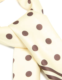 White & Brown Polka Dot Print Scarf - link has visual effect only