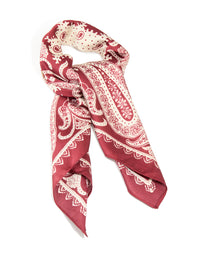 Red Fabric Paisley Print Scarf - link has visual effect only