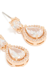 Gold Cubic Zirconia Mini Pear Drop Earrings - link has visual effect only