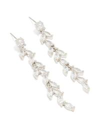 Silver Cubic Zirconia Large Vine Drop Earrings - link has visual effect only