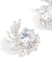 Silver Cubic Zirconia Vine Wrap Stud Earrings - link has visual effect only