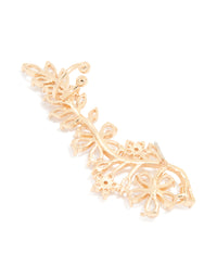 Gold Cubic Zirconia Large Floral Cuff Earring - link has visual effect only