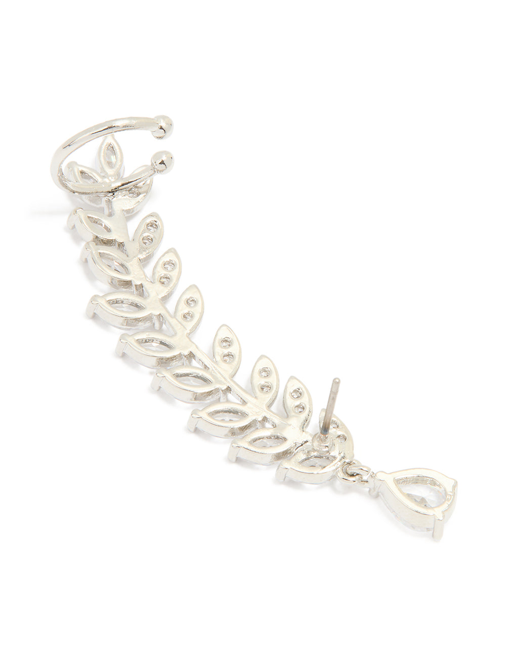 Silver Cubic Zirconia Lovely Vine Ear Cuff