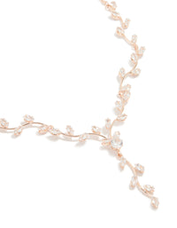 Rose Gold Cubic Zirconia Vine Y-Necklace - link has visual effect only