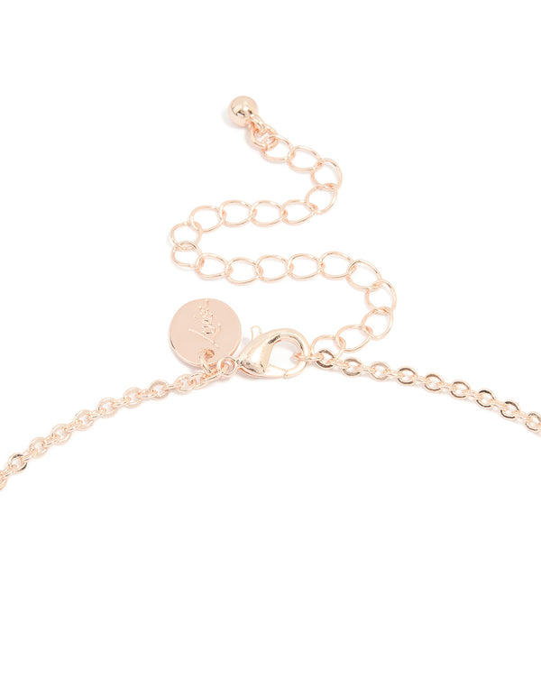 Rose Gold Cubic Zirconia Vine Y-Necklace